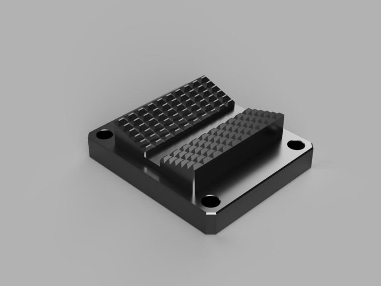 Renderowany model CAD ryflowanego uchwytu mocującego